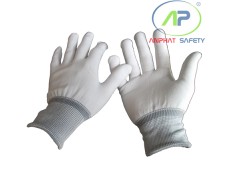Găng tay thun không phủ PU (Màu trắng) Size L (không viền)